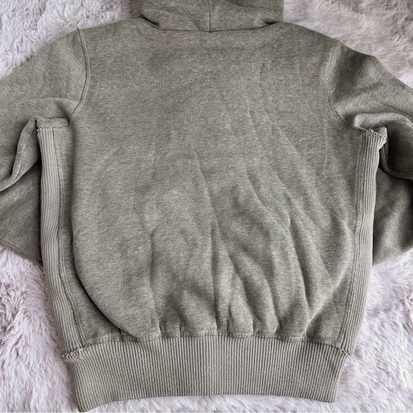 Vintage Y2K Abercrombie & Fitch Brown Double Zipper Patched Fleece Lined Hoodie - Picture 4 of 4